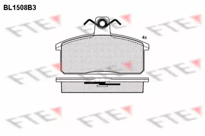 Комплект тормозных колодок FTE BL1508B3