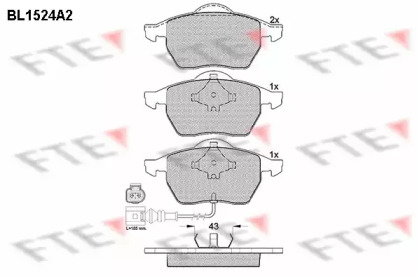 Комплект тормозных колодок FTE BL1524A2