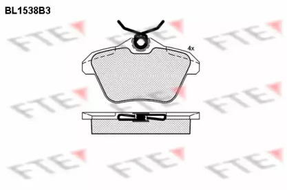 Комплект тормозных колодок FTE BL1538B3