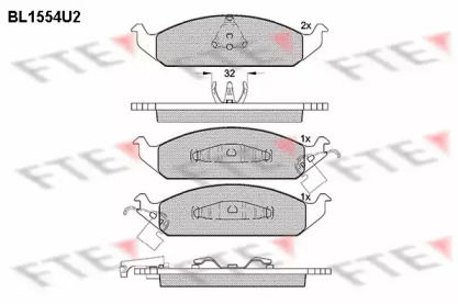 Комплект тормозных колодок FTE BL1554U2