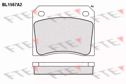 Комплект тормозных колодок FTE BL1567A2