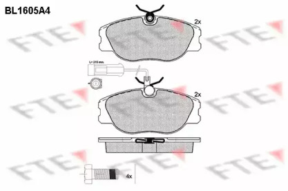 Комплект тормозных колодок FTE BL1605A4