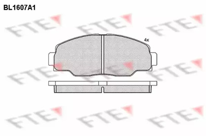 Комплект тормозных колодок FTE BL1607A1