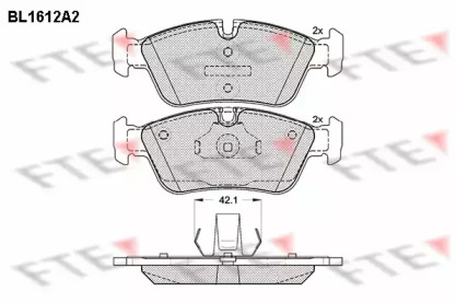 Комплект тормозных колодок FTE BL1612A2