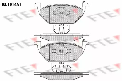 Комплект тормозных колодок FTE BL1614A1