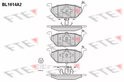 Комплект тормозных колодок FTE BL1614A2