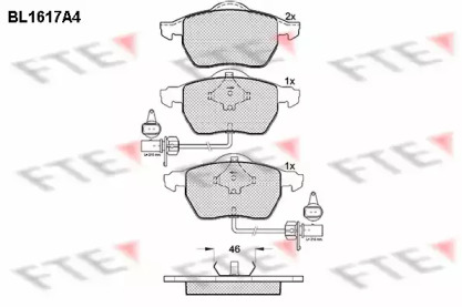 Комплект тормозных колодок FTE BL1617A4