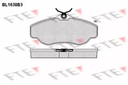 Комплект тормозных колодок FTE BL1638B3