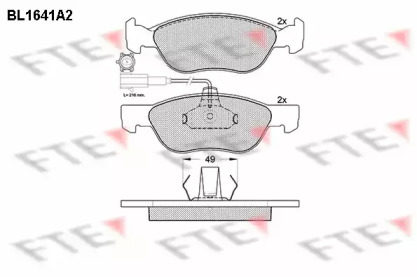 Комплект тормозных колодок FTE BL1641A2