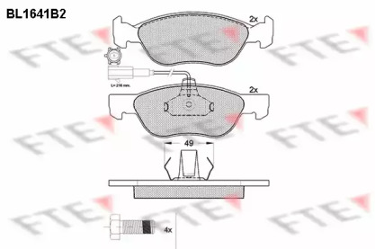 Комплект тормозных колодок FTE BL1641B2