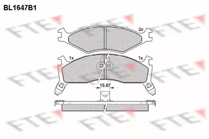 Комплект тормозных колодок FTE BL1647B1