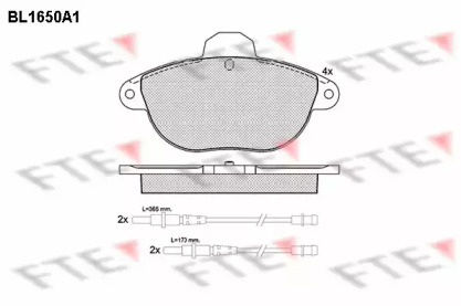 Комплект тормозных колодок FTE BL1650A1