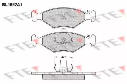 Комплект тормозных колодок FTE BL1662A1