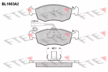 Комплект тормозных колодок FTE BL1663A2