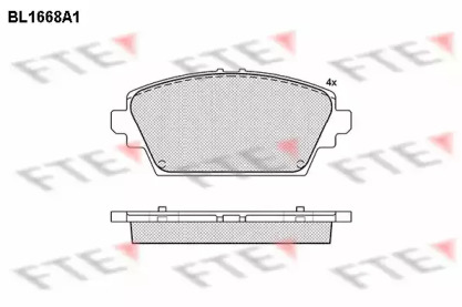 Комплект тормозных колодок FTE BL1668A1