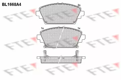 Комплект тормозных колодок FTE BL1668A4
