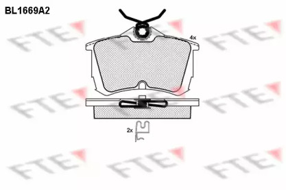 Комплект тормозных колодок FTE BL1669A2