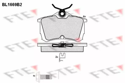 Комплект тормозных колодок FTE BL1669B2