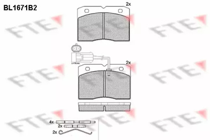 Комплект тормозных колодок FTE BL1671B2