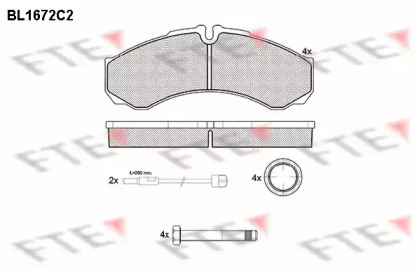 Комплект тормозных колодок FTE BL1672C2