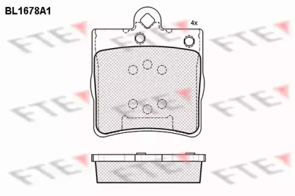 Комплект тормозных колодок FTE BL1678A1