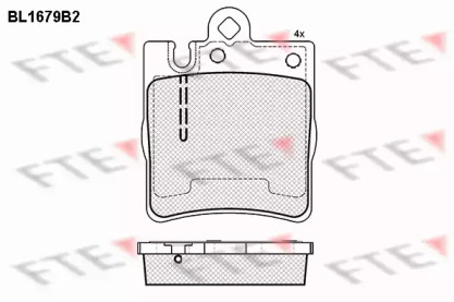 Комплект тормозных колодок FTE BL1679B2