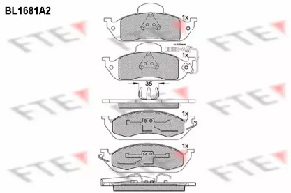 Комплект тормозных колодок FTE BL1681A2