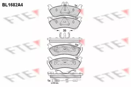 Комплект тормозных колодок FTE BL1682A4