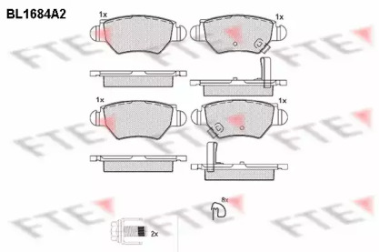 Комплект тормозных колодок FTE BL1684A2