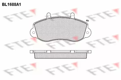 Комплект тормозных колодок FTE BL1688A1