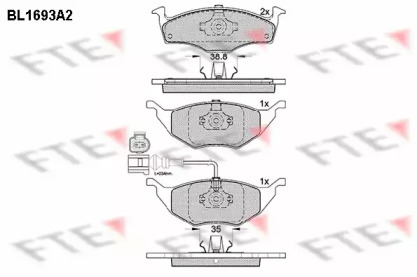 Комплект тормозных колодок FTE BL1693A2