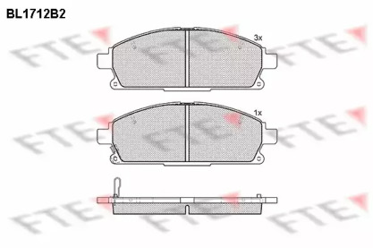 Комплект тормозных колодок FTE BL1712B2