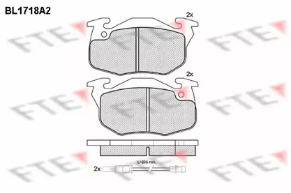 Комплект тормозных колодок FTE BL1718A2