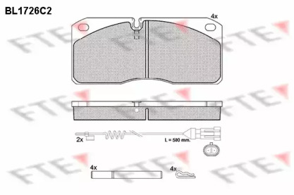 Комплект тормозных колодок FTE BL1726C2