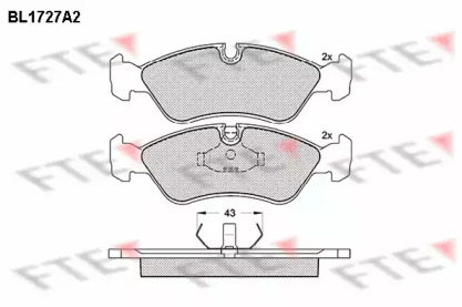 Комплект тормозных колодок FTE BL1727A2