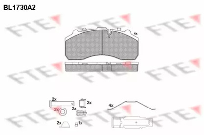 Комплект тормозных колодок, дисковый тормоз FTE BL1730A2