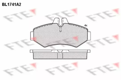 Комплект тормозных колодок FTE BL1741A2