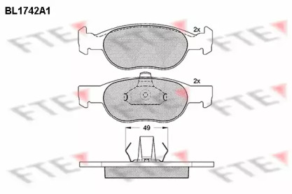 Комплект тормозных колодок FTE BL1742A1