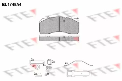 Комплект тормозных колодок FTE BL1749A4