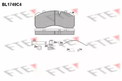 Комплект тормозных колодок FTE BL1749C4