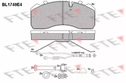 Комплект тормозных колодок FTE BL1749E4