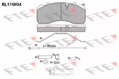 Комплект тормозных колодок FTE BL1749G4