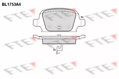 Комплект тормозных колодок FTE BL1753A4