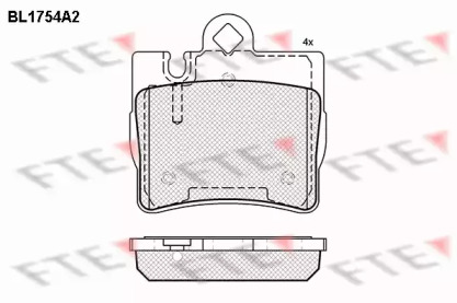 Комплект тормозных колодок FTE BL1754A2