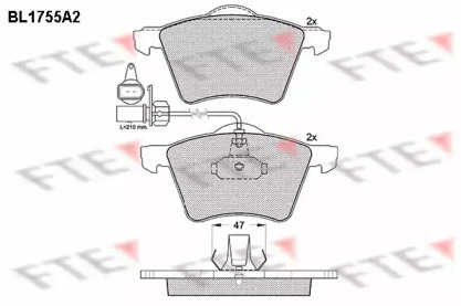 Комплект тормозных колодок FTE BL1755A2