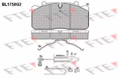 Комплект тормозных колодок FTE BL1758G2