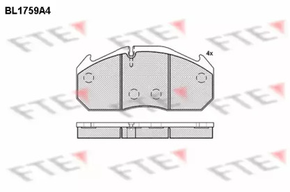 Комплект тормозных колодок FTE BL1759A4