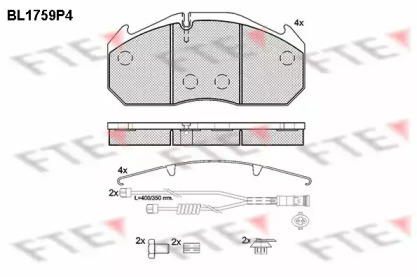 Комплект тормозных колодок FTE BL1759P4