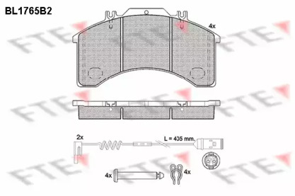 Комплект тормозных колодок FTE BL1765B2