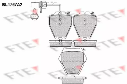 Комплект тормозных колодок FTE BL1767A2